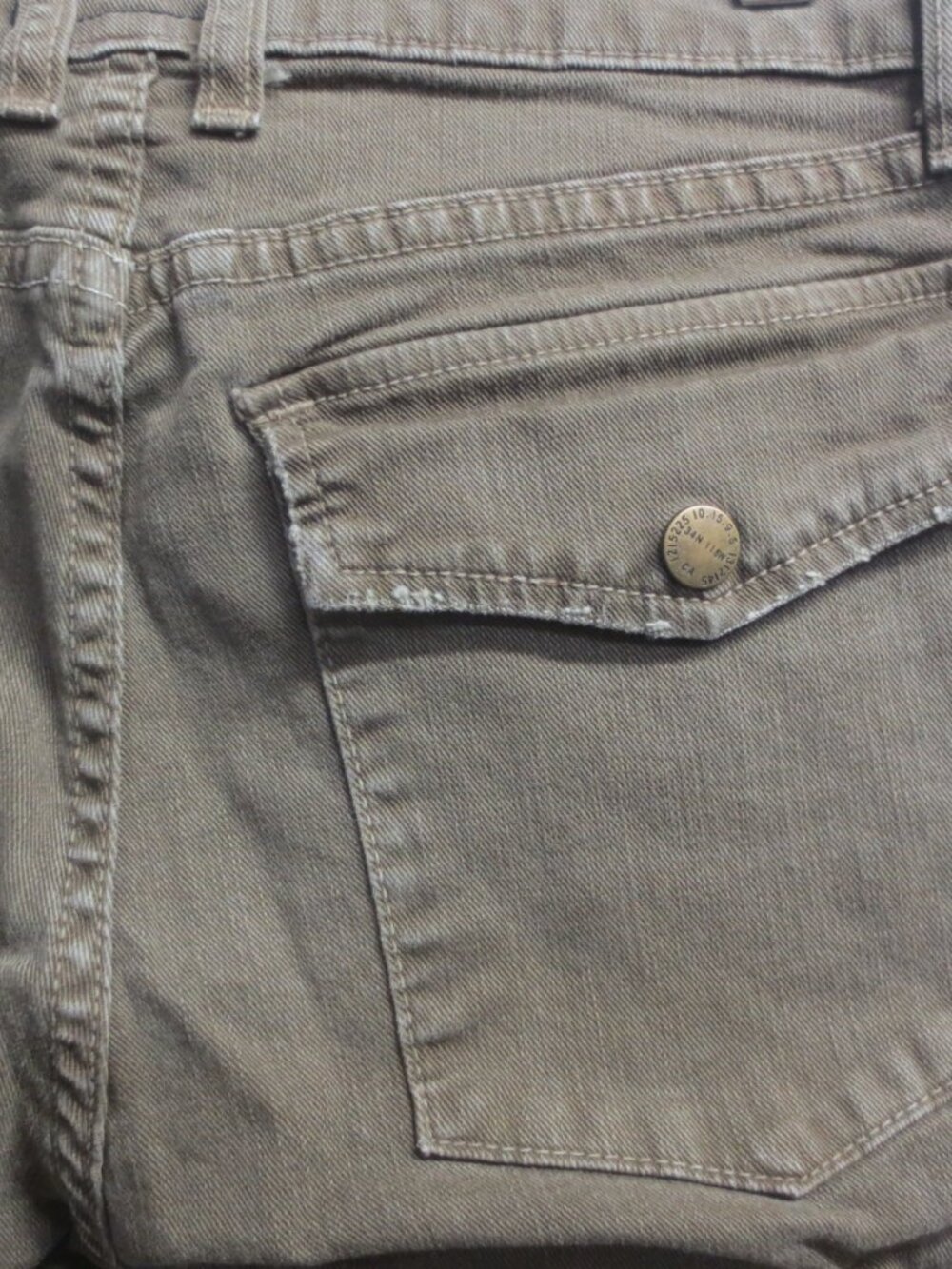 Current/Elliott The Slouchy Stiletto Jeans Army Green - WOMEN'S SIZE 24 - Picture 4 of 6